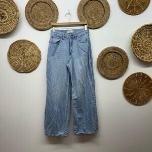 Abercrombie Curve Love The Wide Leg High Rise Jeans 27 High Waist Loose Blue